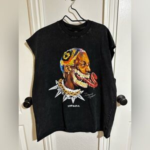 Black Graphic T-Shirt with Colorful Design